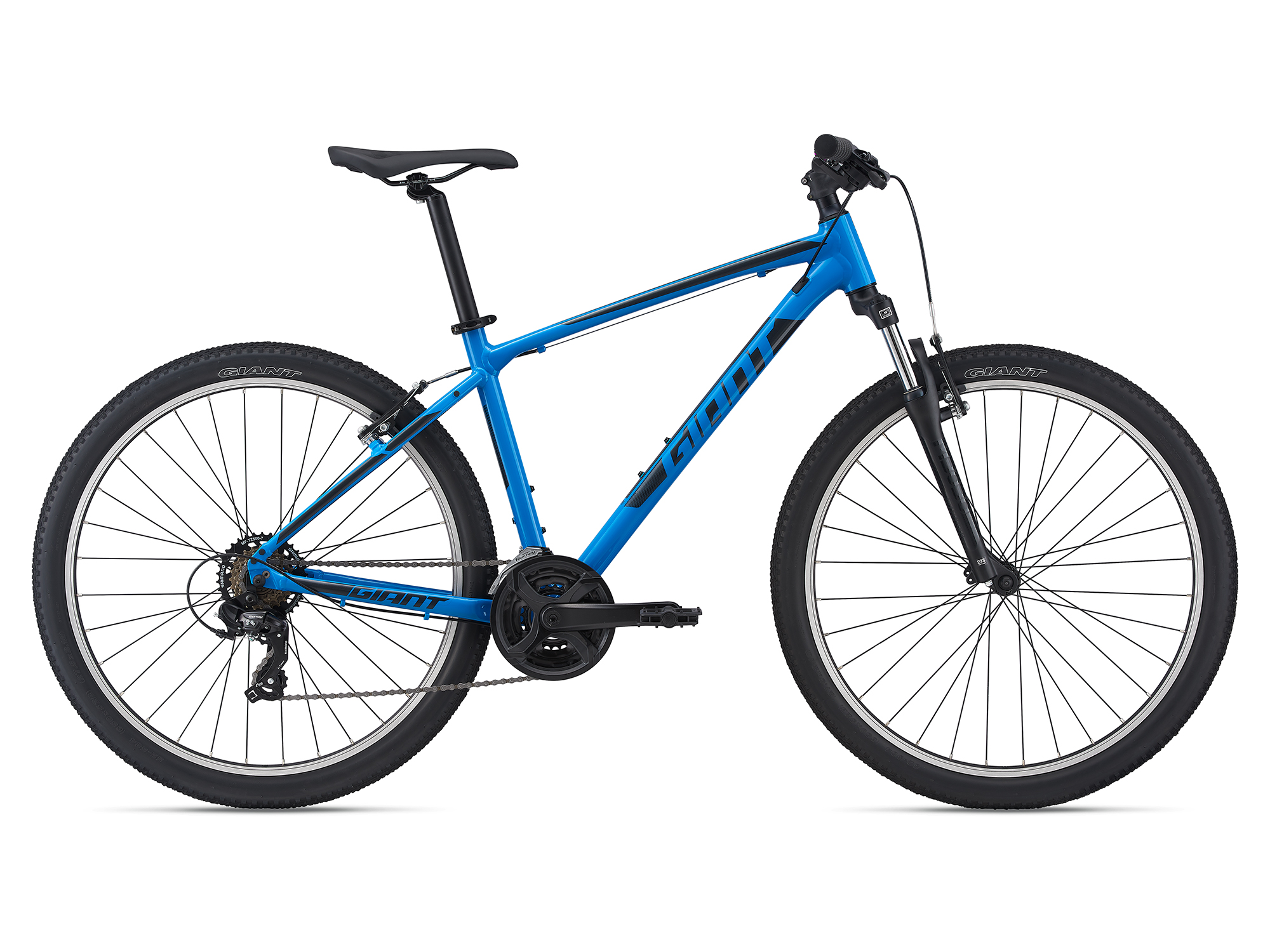 Giant blue mountain bike on sale