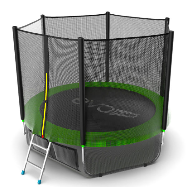Батут с внешней сеткой и лестницей Evo Jump External  10ft (Green)  + нижняя сетка