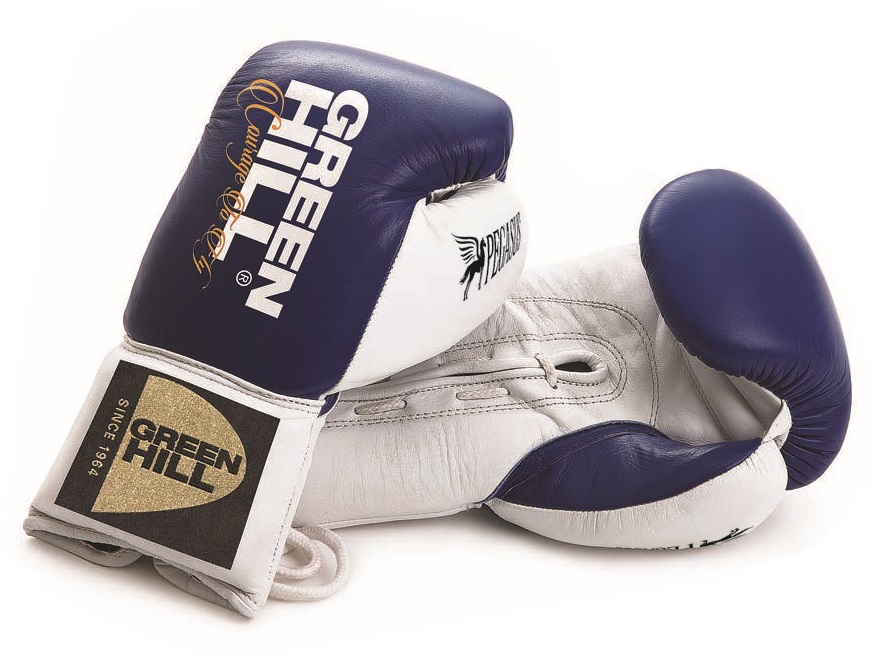 Перчатки боксерские кожаные GreenHill PEGASUS AIBA PRO 10 OZ BGP-2239 Синий фото