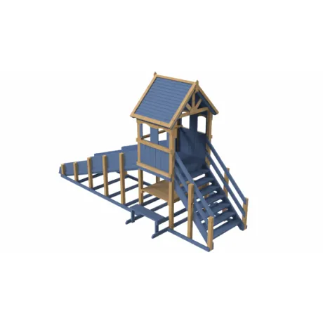 Зимняя деревянная заливная горка "Выше всех" Теремок 1, масло - Фото 4