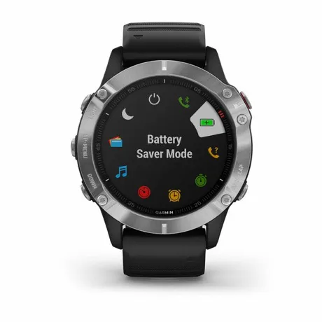 Часы Garmin FENIX 6 серебристый с черным ремешком - Фото 4