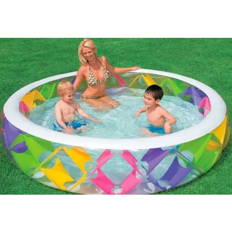 Надувной бассейн прозрачный Крестики 229х56см от 6лет, 56494 - Фото 2