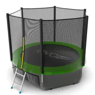 Батут c защитной сеткой EVO JUMP External 8ft (Green) с внешней сеткой и лестницей + нижняя сеть