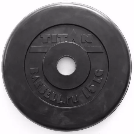 Диск обрезиненный черный Sport Hause 15 кг (51 мм)