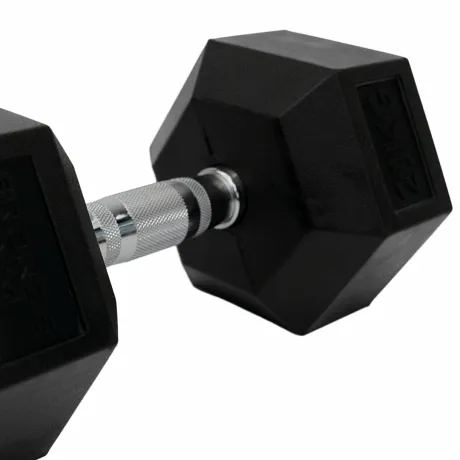 Набор гексагональных обрезиненных гантелей Bronze Gym 27,5-50 кг - 10 пар, шаг 2,5 кг - Фото 6
