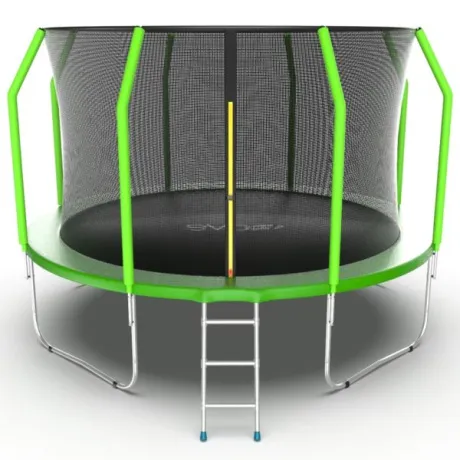 Батут с внутренней сеткой и лестницей EVO JUMP Cosmo 12ft (Green)