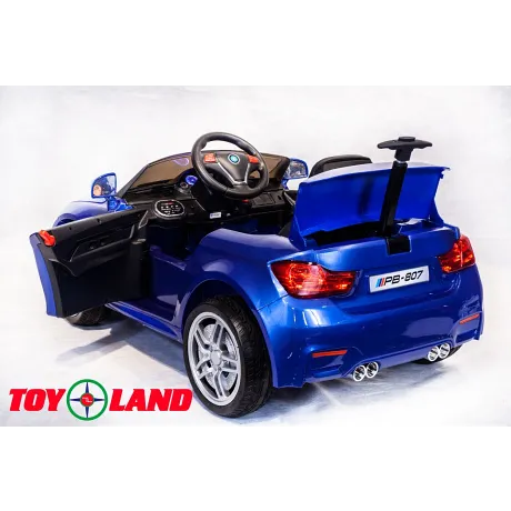 Электромобиль ToyLand BMW 3 PB 807 синий (краска) - Фото 5