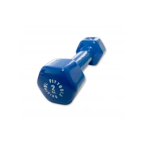 Гантель в виниловой оболочке Original Fittools 2 кг (Цвет - синий)