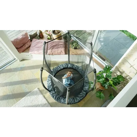 Батут Exit Toys Тигги 140 см черный с защитной сеткой - Фото 9