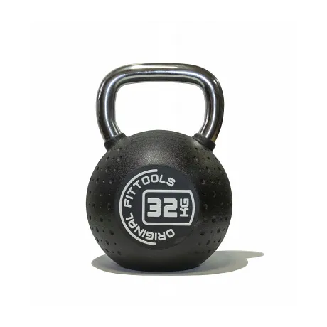 Гиря OriginalFitTools 32 кг с хромированной ручкой полиуретановая (CPU)