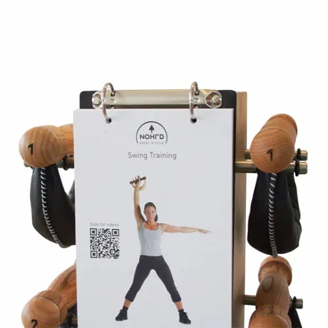 Набор гантелей с подставкой NOHrD Swing Turm ясень окрашенный 26 кг - Фото 2