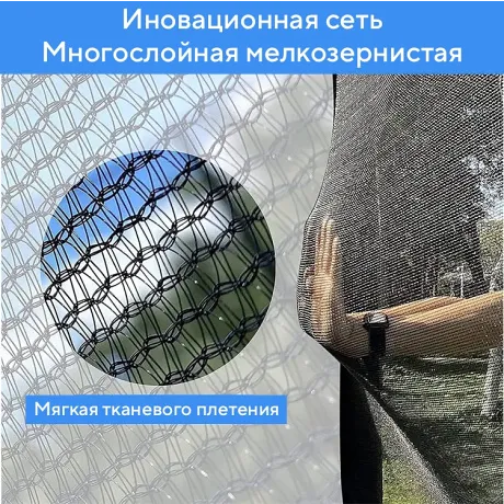 Батут с защитной сеткой PERFETTO SPORT PREMIUM STRONG 12 диаметр 3,7 м зелёный - Фото 16