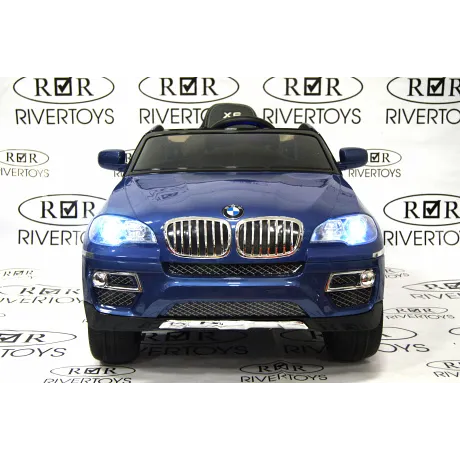 Электромобиль RiverToys BMW-X6 BLUE-GLANEC - Фото 5