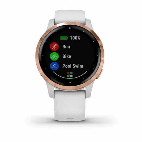 Смарт-часы с GPS Garmin VIVOACTIVE 4S белые с золотистым безелем - Фото 7