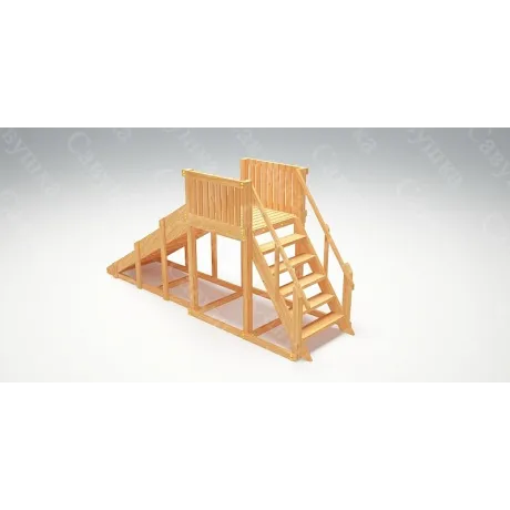 Зимняя деревянная горка Савушка "Зима wood-2" - Фото 3