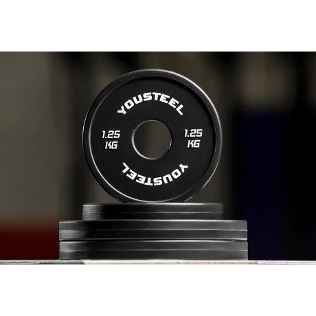 Диски для штанги малые каучуковые Yousteel черные 0,5 кг
