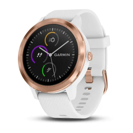 Умные часы с встроенным GPS Garmin VIVOACTIVE 3 золотистые с белым ремешком