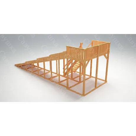 Зимняя деревянная горка Савушка "Зима wood-6" - Фото 3