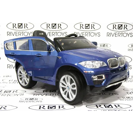 Электромобиль RiverToys BMW-X6 BLUE-GLANEC - Фото 2
