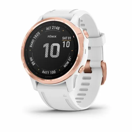 Часы Garmin FENIX 6S Pro розовое золото с белым ремешком