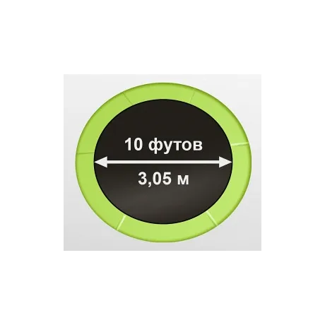 Батут ARLAND 10FT с внутренней страховочной сеткой и лестницей (Light green) - Фото 16
