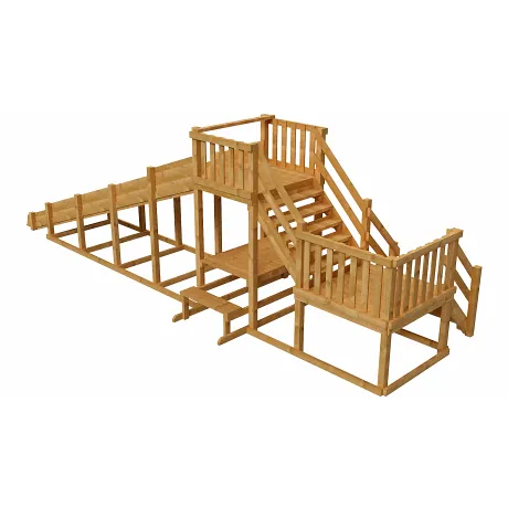 Зимняя деревянная заливная горка "Выше всех" Ледянка 2, пропитка каштан - Фото 4