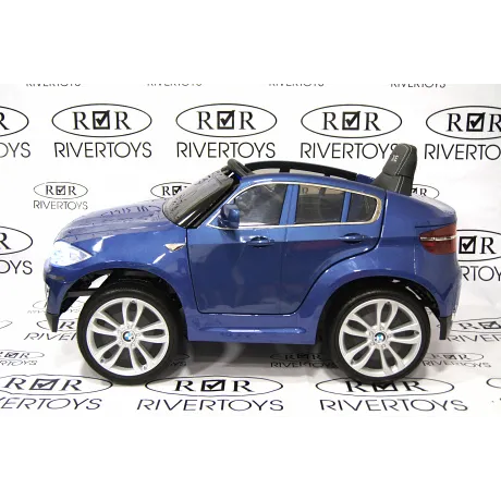 Электромобиль RiverToys BMW-X6 BLUE-GLANEC - Фото 7