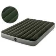 Матрас надувной флок. DURA-BEAM DOWNY AIRBED, 137х191х25см, встроенный ножной насос, 64762