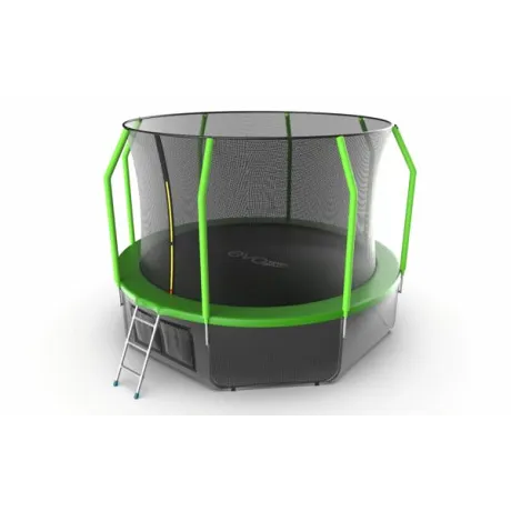 Батут с внутренней сеткой и лестницей EVO JUMP Cosmo 12ft (Green) + нижняя сеть - Фото 6