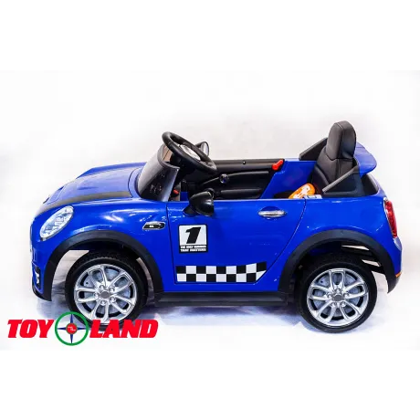 Электромобиль ToyLand Mini Cooper HL 198 синий - Фото 4