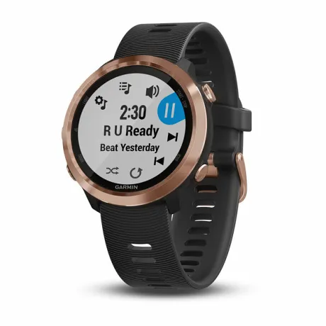 Часы с GPS Garmin FORERUNNER 645 Music розовое золото с черным ремешком