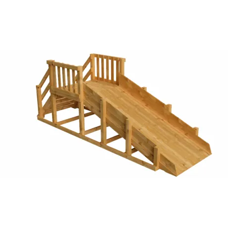 Зимняя деревянная заливная горка "Выше всех" Ледянка, пропитка каштан - Фото 4