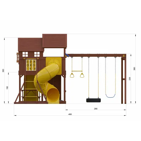 Детская площадка New Sunrise Нью Санрайз с винтовой горкой трубой и рукоходом - Фото 3