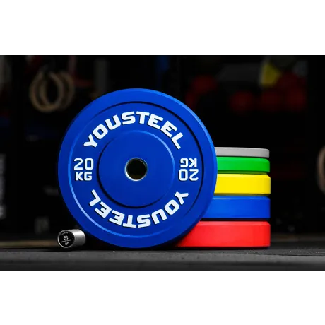 Диски для штанги каучуковые Yousteel синий 20 кг