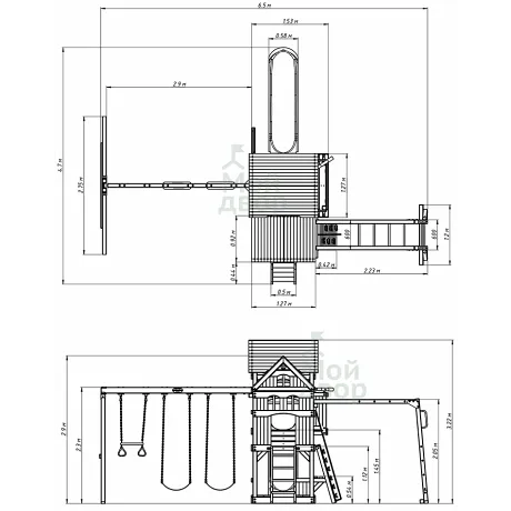 Детский игровой комплекс MoyDvor Панорама с рукоходом - Фото 5