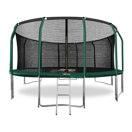Батут премиум с внутренней сеткой и лестницей ARLAND 16FT (Dark Green)