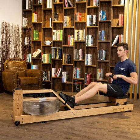 Гребной тренажер Hunter (дуб, темная отделка) - Фото 13