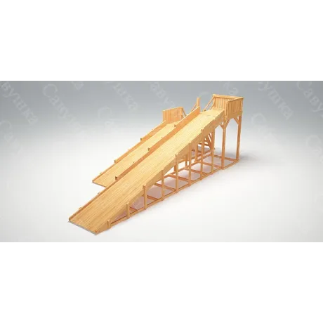 Зимняя деревянная горка Савушка "Зима wood-7" - Фото 2