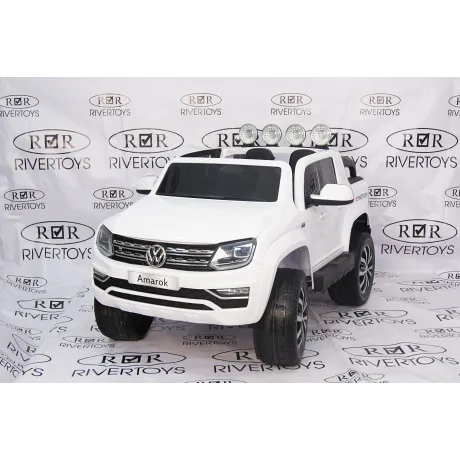 Электромобиль RiverToys VOLKSWAGEN-AMAROK-M999MM White - Фото 8