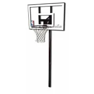 Баскетбольная стационарная стойка поликарбонат Spalding 44 Silver In-Ground