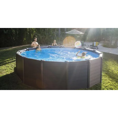 Каркасный бассейн Graphite Gray Panel Pools (круг) 4.78 x 1.24 м, 26384 - Фото 2