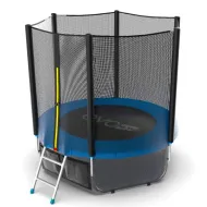 Батут c защитной сеткой EVO JUMP External 6ft (Blue) с внешней сеткой и лестницей + нижняя сеть