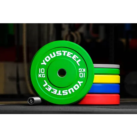 Диски для штанги каучуковые Yousteel зеленый 10 кг