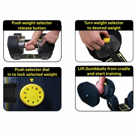 Гантели наборные MX Select MX-85, вес 5.6-38.6 кг, 2 шт без стойки - Фото 8