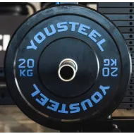 Диск каучуковый для штанги YouSteel тренировочный синий 20кг