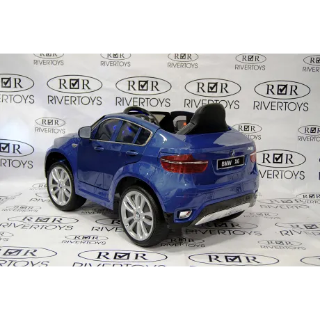 Электромобиль RiverToys BMW-X6 BLUE-GLANEC - Фото 9