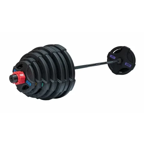 Штанга олимпийская OriginalFitTools 215 кг (диски с двумя хватами, черный гриф)