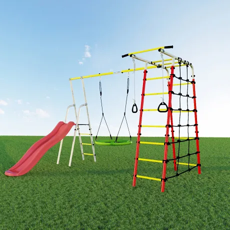 Дачный комплекс Богатырь Плюс 2 + ГНЕЗДО качели Romana R 103.12.05 (белый, красный, желтый) - Фото 4