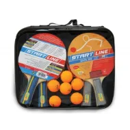 Набор START LINE: 4 Ракетки Level 200, 6 Мячей Club Select, упаковано в сумку на молнии с ручкой