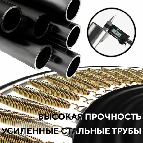 Батут с защитной сеткой PERFETTO SPORT PREMIUM STRONG 12 диаметр 3,7 м зелёный - Фото 11